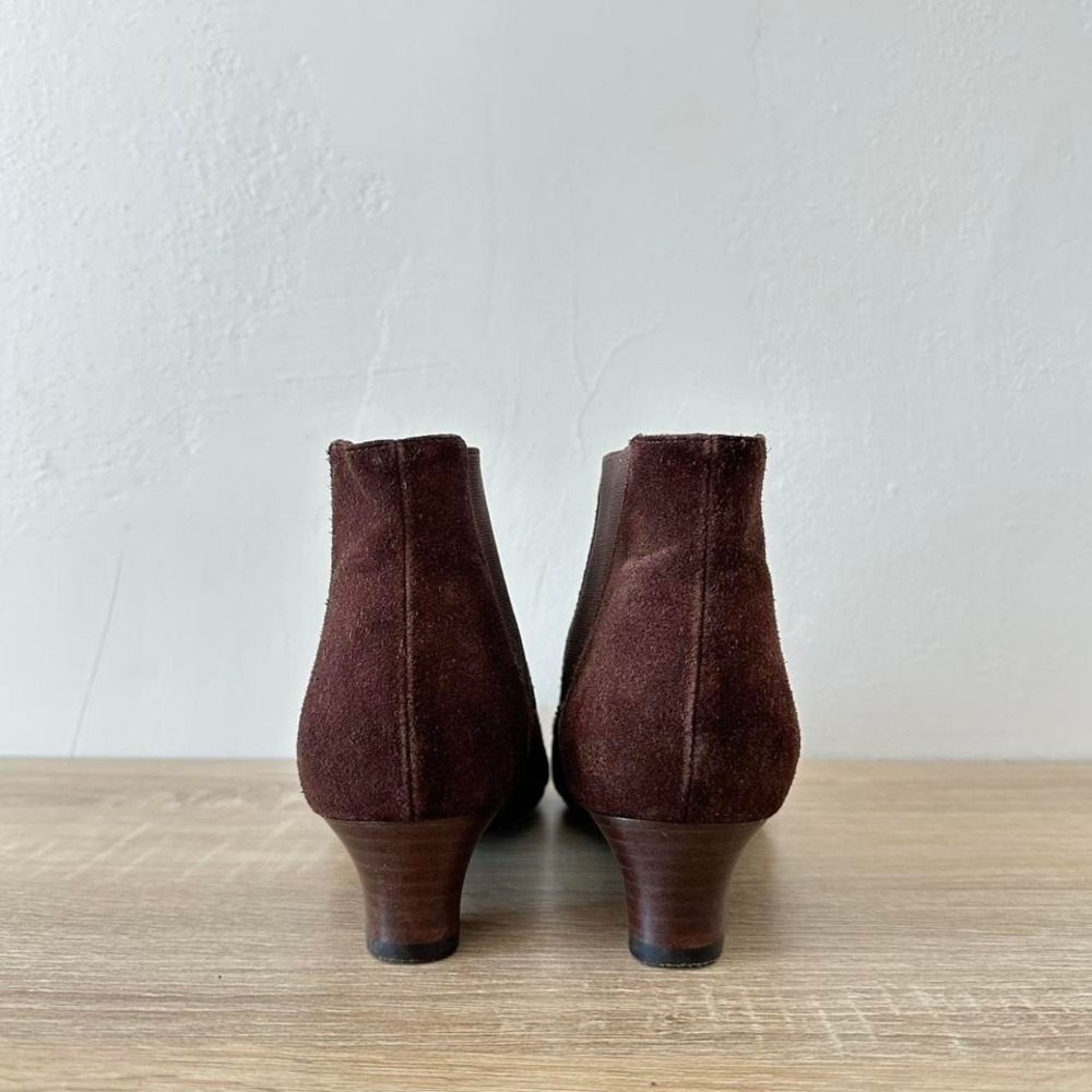 Vintage pointed toe kitten heel maroon boots size 8.5 - Picture 4 of 8